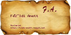 Földi Anett névjegykártya